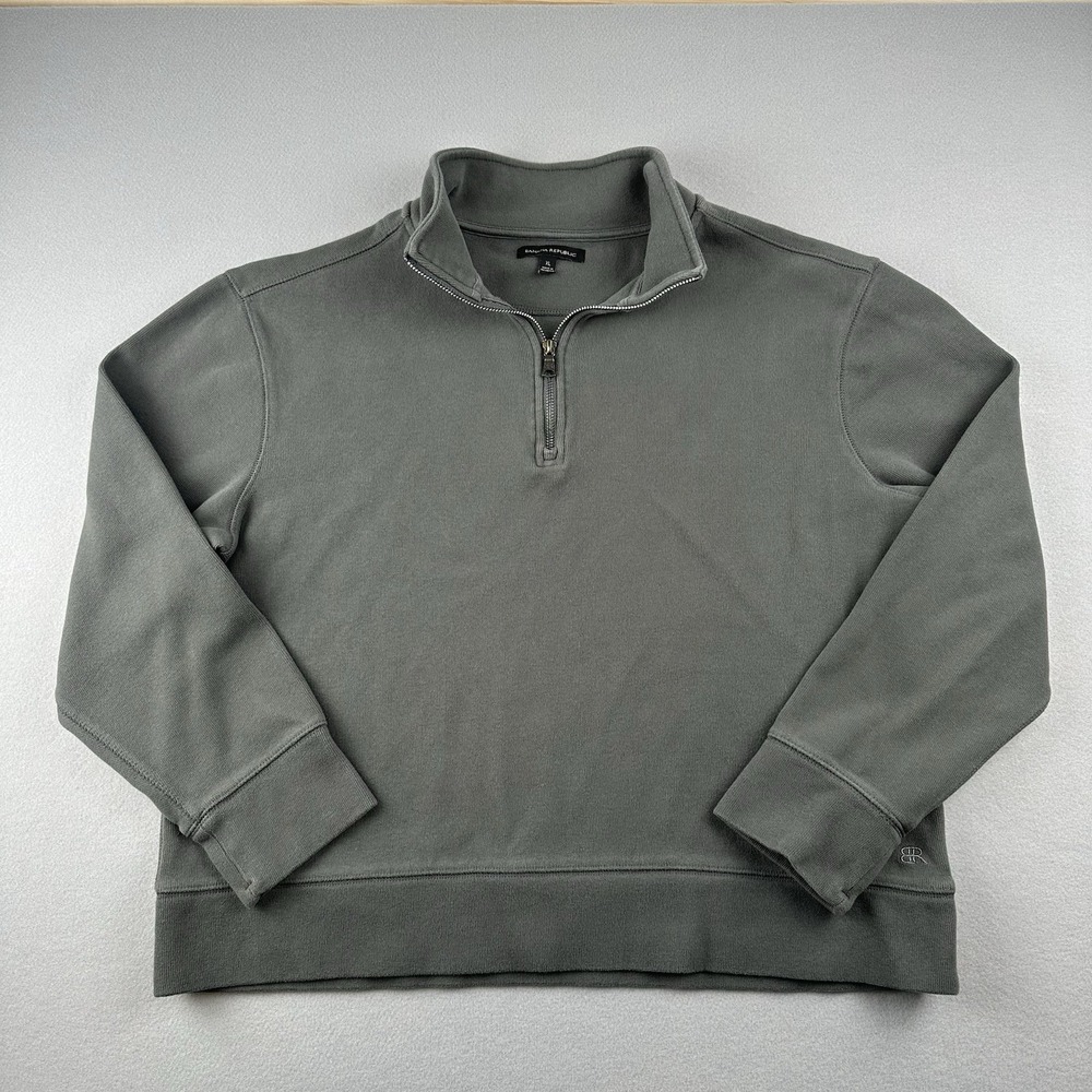 Banana‎ Republic Men's Gray Waffle Quarter Zip Pullover Size XL